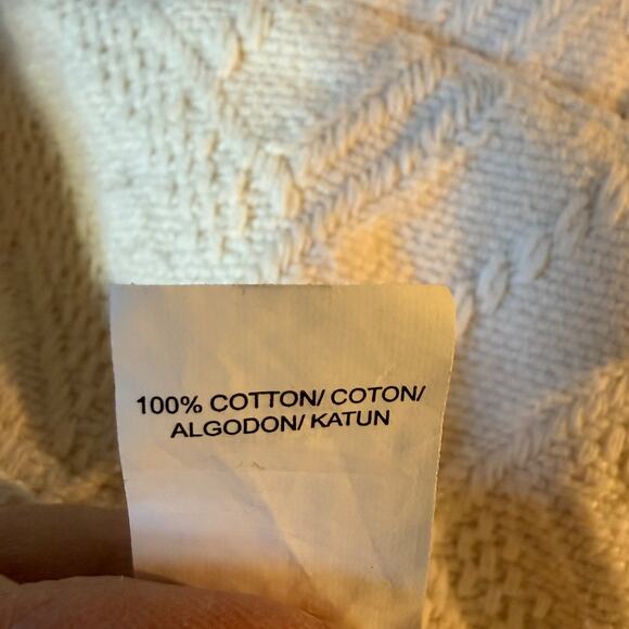 Vintage off white Lucky Brand Jacket Large Lightweight Zipper Front Side Pockets - Picture 4 of 6